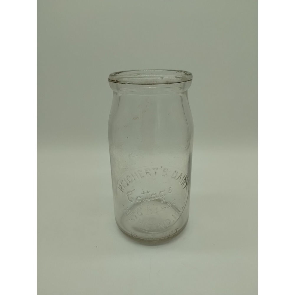 Reichert's Dairy Highland, ILL Cottage Cheese Jar Bottle 16 Oz